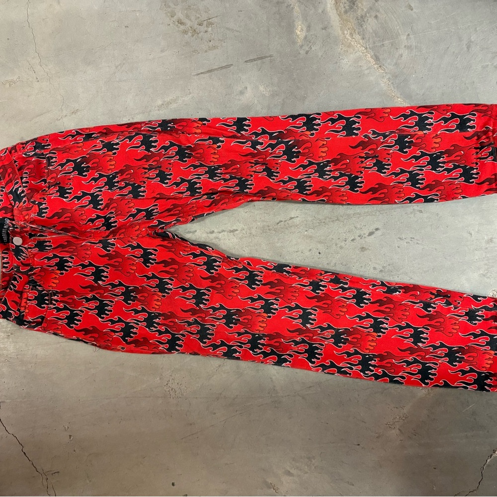 Current Mood Red and Black Flame Pants